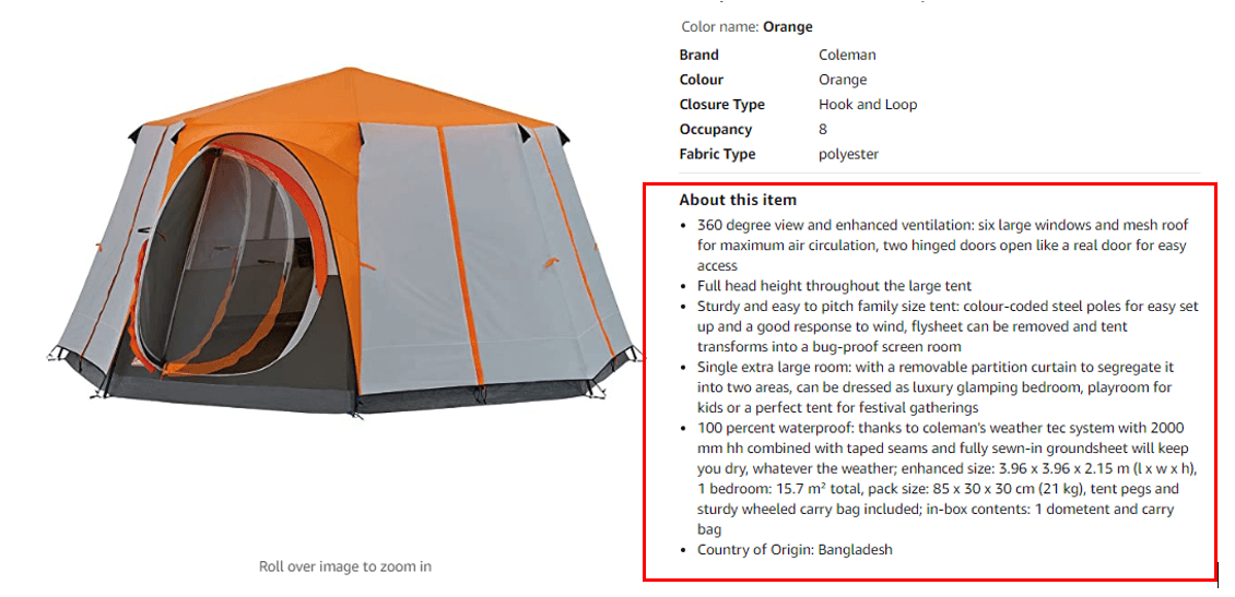 amazon product catalog description